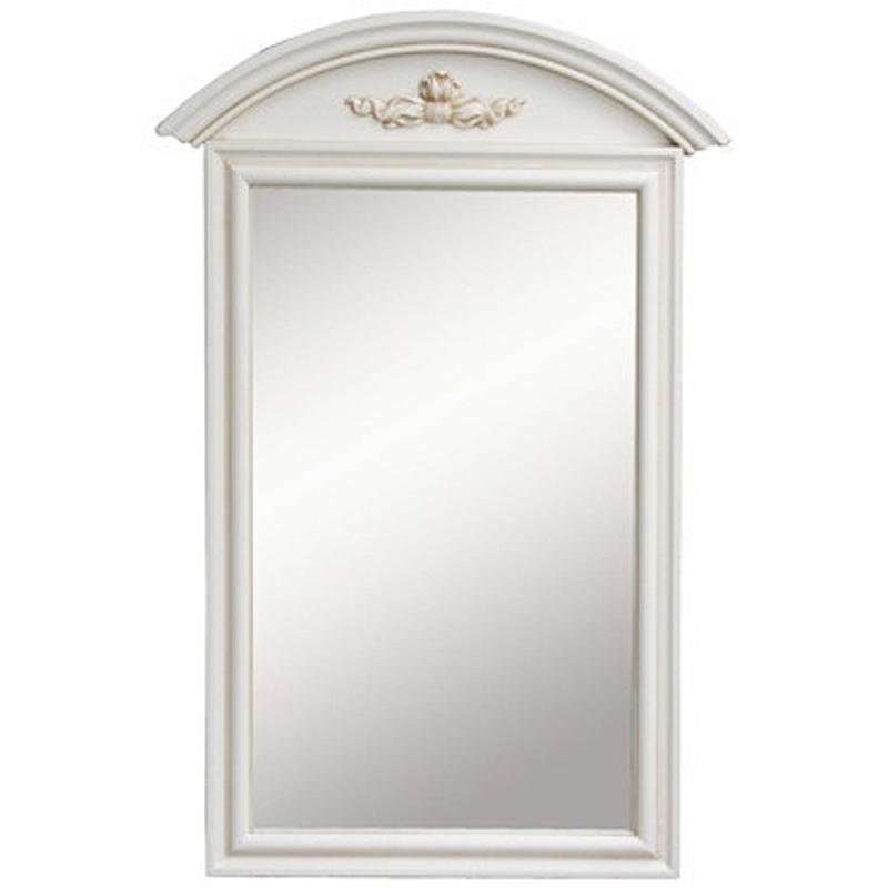 Настенное зеркало в деревянной раме Guirlande de Roses White Ivory Wall Mirror Белый ivory ( слоновая кость ) Зеркало в Перми | Loft Concept 