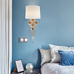 Бра с цветочным основанием и тканевым абажуром Tugella Flower Lamp варинант исполнения - 4 | Loft Concept в Перми