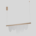 Люстра подвесная с пятью прозрачными элементами в форме лепестков и золотистым металлическим основанием DALI Tonin Casa варинант исполнения - 2 | Loft Concept в Перми