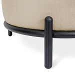 Банкетка круглая бежевый велюр на 4-х металлических ножках черного цвета SANJAY варинант исполнения - 2 | Loft Concept в Перми