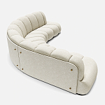 Диван Limoges полукруглой формы с обивкой букле молочного цвета варинант исполнения - 1 | Loft Concept в Перми