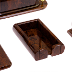 Настольный письменный набор с часами из природного камня обсидиана  Contract Extended варинант исполнения - 5 | Loft Concept в Перми