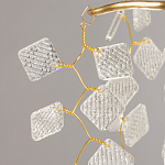 Люстра подвесная золотого цвета с декоративными ветвями и прозрачными рельефными подвесками FAIRYTREE Light варинант исполнения - 10 | Loft Concept в Перми