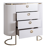 Комод белый овальный с мраморной столешницей Thoroughbass варинант исполнения - 2 | Loft Concept в Перми