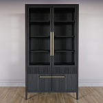 Витрина Primo со стеклянными фасадами и буфетом шпон Черный дуб варинант исполнения - 2 | Loft Concept в Перми