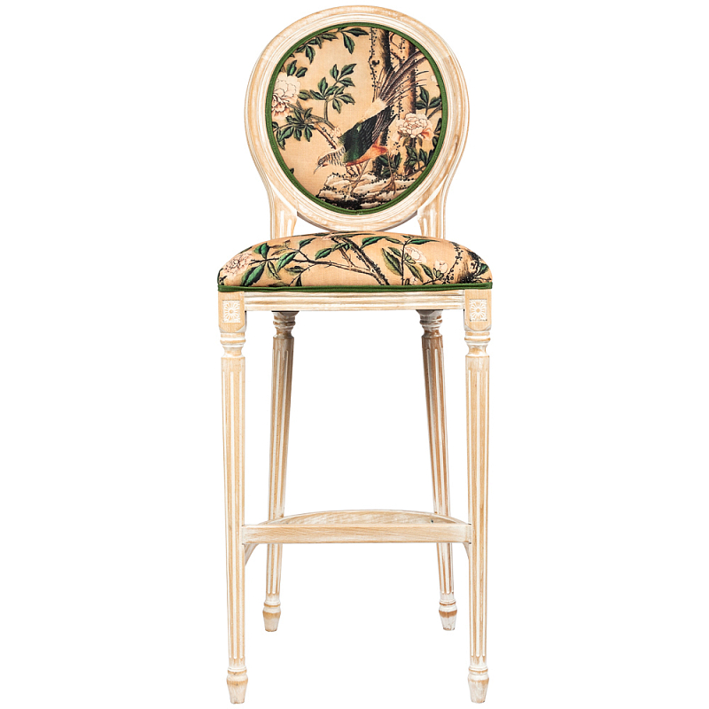 Барный стул Beige and Green Chinoiserie Bar Stool Бежевый Зеленый Барный стул Beige and Green Chinoiserie Bar Stool Бежевый Зеленый в Перми | Loft Concept