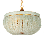 Подвесной светильник с каскадом из стеклянных декоративных элементов на золотом каркасе Shining Sea Glass варинант исполнения - 3 | Loft Concept в Перми