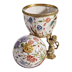 Шкатулка в форме яйца на величественных львах из фарфора с бронзовыми элементами Eden Garden варинант исполнения - 7 | Loft Concept в Перми