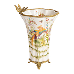 Ваза из фарфора с бронзовой стрекозой  Paradise Dragonfly варинант исполнения - 1 | Loft Concept в Перми