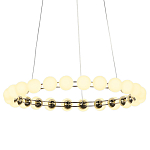Люстра светодиодная кольцевая с круглыми плафонами белого цвета PEARLS Suspension 48 варинант исполнения - 3 | Loft Concept в Перми