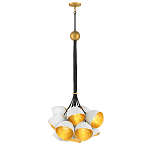 Люстра с 15-ю белыми  плафонами с золотой внутренней поверхностью Hinkley варинант исполнения - 7 | Loft Concept в Перми