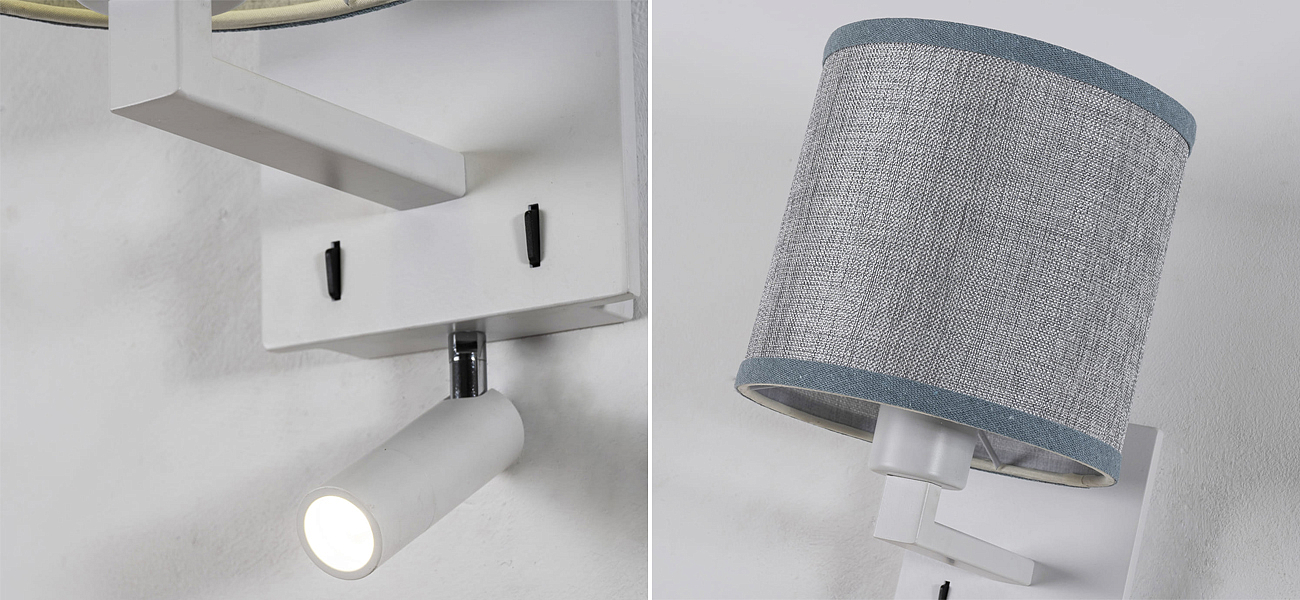 Бра с абажуром и поворотным спотом Trumpet Lamp White Бра с абажуром и поворотным спотом Trumpet Lamp White - Loft-Concept в Перми