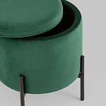Зеленый пуф на черных ножках SANJAY варинант исполнения - 3 | Loft Concept в Перми