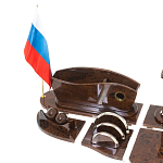 Настольный письменный набор с часами из природного камня обсидиана Competent Leader варинант исполнения - 3 | Loft Concept в Перми