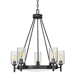  Люстра с 5-ю цилиндрическими плафонами из стекла с пузырьками Hinkley варинант исполнения - 1 | Loft Concept в Перми