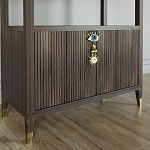 Стеллаж со стеклянными полками Elsa Dreams Walnut варинант исполнения - 1 | Loft Concept в Перми