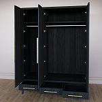 Большой Шкаф Primo Черный дуб с 3 дверьми и 3 выдвижными ящиками варинант исполнения - 8 | Loft Concept в Перми