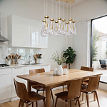 Люстра с 9-ю прозрачными стеклянными плафонами в форме капли Lucid Rain  варинант исполнения - 11 | Loft Concept в Перми