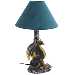 Настольная лампа Дракон Dragon Black Gold Table Lamp Синий Абажур варинант исполнения - 1 | Loft Concept в Перми