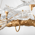 Люстра подвесная с прозрачными стеклянными птичками на ветвях Диаметр 100 см Serip Voa варинант исполнения - 10 | Loft Concept в Перми