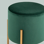 Зеленый пуф на золотистых ножках SANJAY варинант исполнения - 2 | Loft Concept в Перми