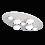 Потолочный светильник овальной формы белого цвета с 7-ю лампами Lunar Pebbles варинант исполнения - 4 | Loft Concept в Перми