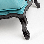 Трехместный диван из натурального бука бирюзовый с изображением птиц и цветов Turquoise Chinoiserie Garden Sofa варинант исполнения - 8 | Loft Concept в Перми