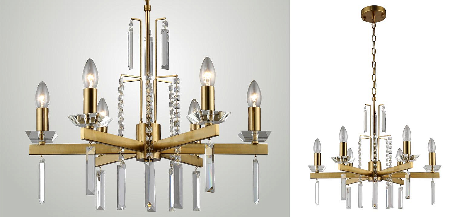 Люстра Vivien Crystal Brass Chandelier 6 Люстра Vivien Crystal Brass Chandelier 6 - Loft-Concept в Перми