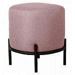 Круглый пуф на металлических ножках с обивкой из рогожки Casey Poof варинант исполнения - 3 | Loft Concept в Перми