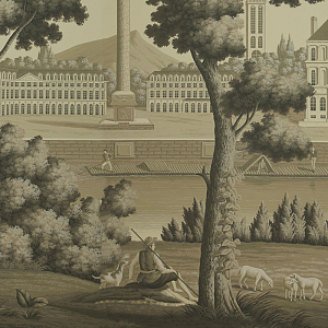 Обои ручная роспись Monuments of Paris Terre Foncée on scenic paper