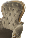 Кресло с мягкой обивкой из коричневого велюра на 4-х деревянных ножках Evelyn Classical Armchair варинант исполнения - 4 | Loft Concept в Перми