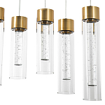 Люстра c 6-ю стеклянными плафонами золото Sparkling Bubbles Tube Gold Hanging Lamp варинант исполнения - 4 | Loft Concept в Перми