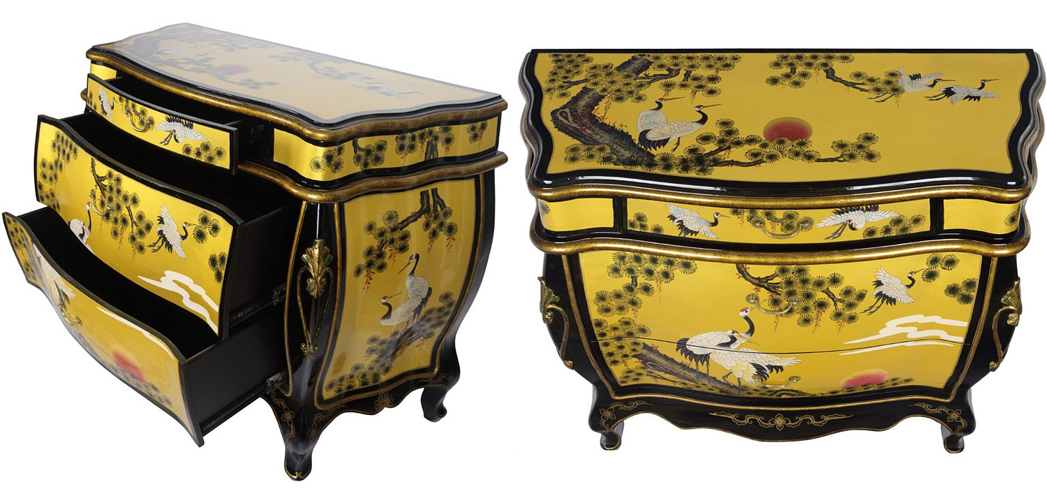 Китайский комод с журавлями Grus chest of drawers Китайский комод с журавлями Grus chest of drawers - Loft-Concept в Перми