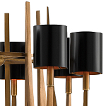 Люстра с 8-ю черными цилиндрическими плафонами Stylistic Lines варинант исполнения - 1 | Loft Concept в Перми