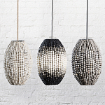 Подвесной светильник вертикальной овальной формы украшенный круглыми бусинами Gradient Oval Pendant Lamp  варинант исполнения - 2 | Loft Concept в Перми