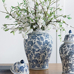 Ваза с крышкой и бело-синим цветочным узором Blue & White Ornament  варинант исполнения - 7 | Loft Concept в Перми