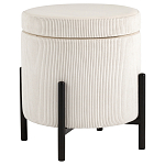 Молочный пуф на черных ножках SANJAY варинант исполнения - 1 | Loft Concept в Перми