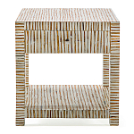 Тумбочка прикроватная Vancouver Bone Inlay Bedside Beige варинант исполнения - 3 | Loft Concept в Перми