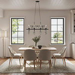 Люстра подвесная с 8-ю лампами и стеклянными круглыми подвесками Currey & Company варинант исполнения - 2 | Loft Concept в Перми