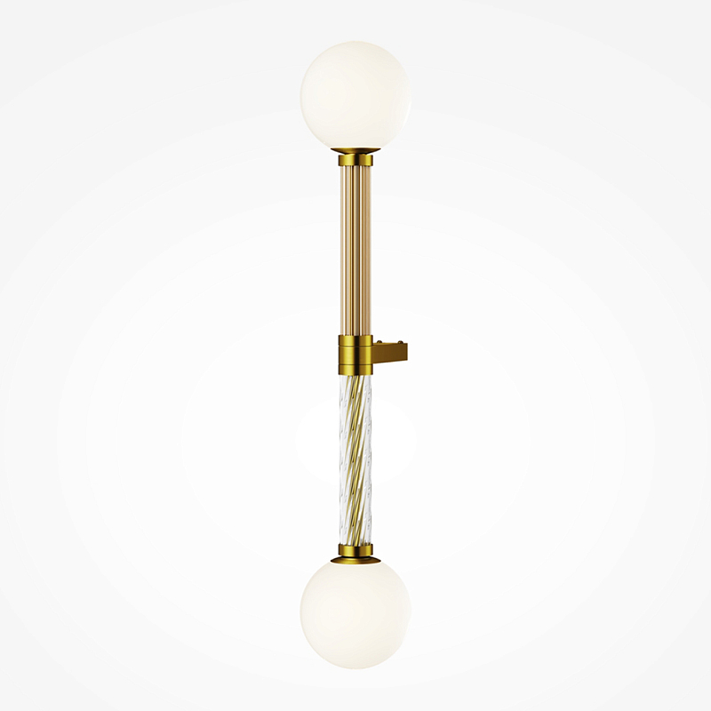 Бра со стеклянными вставками Helios Латунь Прозрачное Стекло в Перми | Loft Concept 