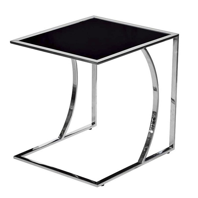 Приставной стол Metal Crescent Side Table Chromium Хром Черный Приставной стол Metal Crescent Side Table Chromium Хром Черный в Перми | Loft Concept