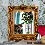 Зеркало настенное золотое с резным орнаментом Classic Ornament Mirror варинант исполнения - 2 | Loft Concept в Перми