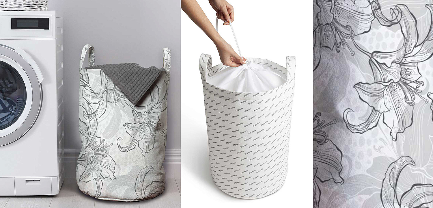 Корзина Black and White Flowers Basket Корзина Black and White Flowers Basket - Loft-Concept в Перми