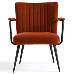 Кресло бархатное с подлокотниками на металлическом каркасе Oriel Retro Armchair варинант исполнения - 2 | Loft Concept в Перми