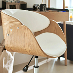 Вращающееся офисное кресло на колёсах Delwyn Chair White варинант исполнения - 6 | Loft Concept в Перми