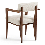 Кресло обеденное Alcove White Boucle из массива ореха варинант исполнения - 4 | Loft Concept в Перми