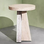 Дизайнерский журнальный стол с круглой каменной столешницей Utezu варинант исполнения - 1 | Loft Concept в Перми