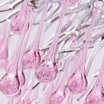 Люстра овальная с розовыми стеклянными подвесками в форме капель FAIRYTREE Light варинант исполнения - 1 | Loft Concept в Перми