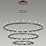 Люстра подвесная с тремя круглыми ярусами и цилиндрическими плафонами Arnaut Light варинант исполнения - 3 | Loft Concept в Перми