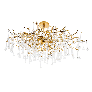 Большая люстра Breeze Gold c хрустальными подвесками